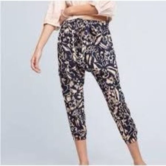 Hei Hei boho black & cream cropped comfortable XS harem pants - Picture 4 of 4